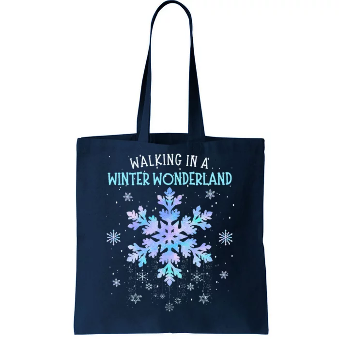 Walking In A Winter Wonderland Tie Dye Snowflake Christmas Tote Bag