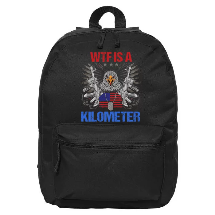 Wtf Is A Kilometer Eagle American Flag Usa 4th Of July 16 in Basic Backpack