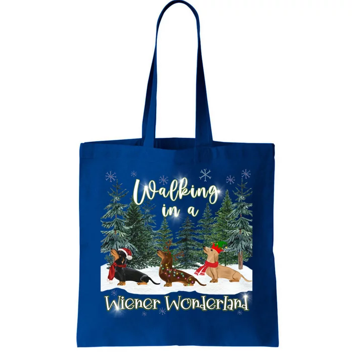 Walking In A Wiener Wonderland Dachshund Trio Gift Tote Bag