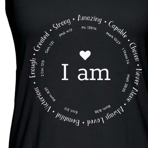 Womens I Am Circle Design Womens Positive Omens Affirmations Ladies Essential Flowy Tank