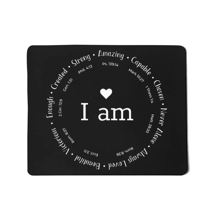 Womens I Am Circle Design Womens Positive Omens Affirmations Mousepad