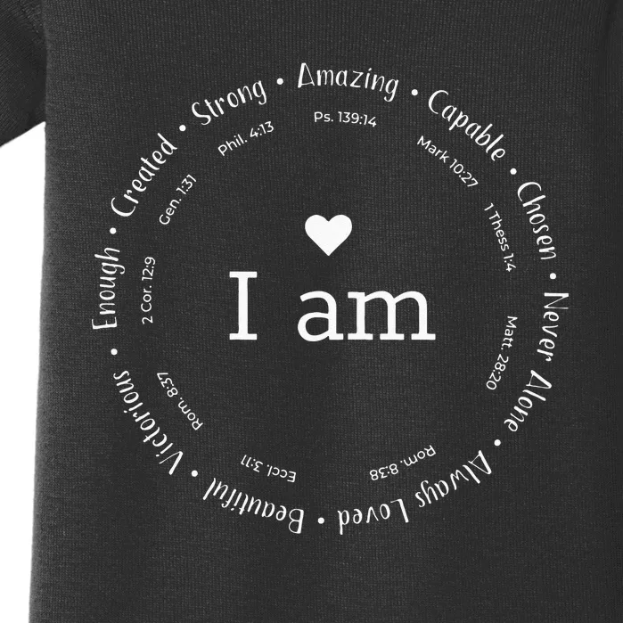 Womens I Am Circle Design Womens Positive Omens Affirmations Baby Bodysuit