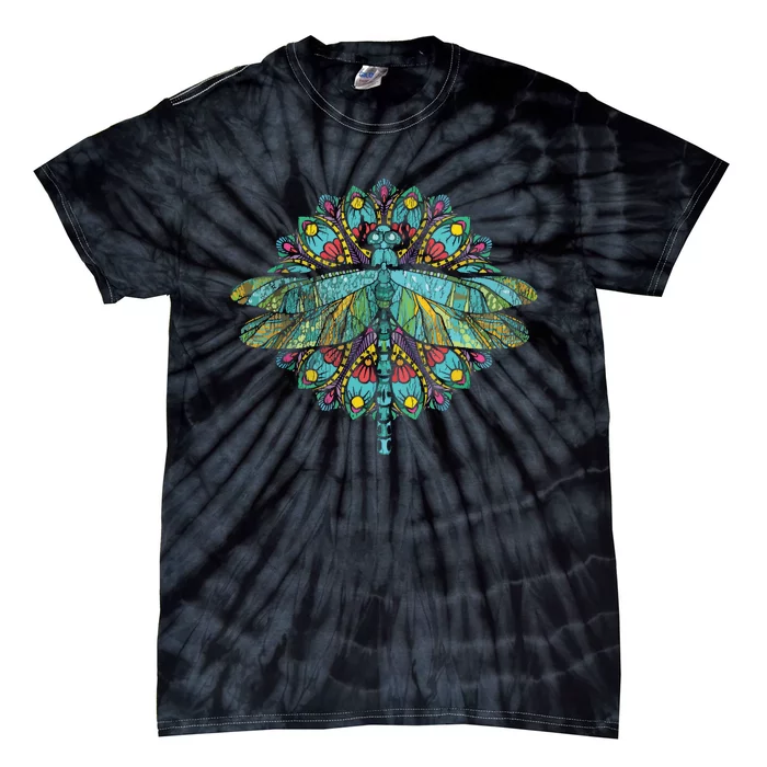 Wildlife Insect Animal Lover Hippie Gift Nature Dragonfly Tie-Dye T-Shirt