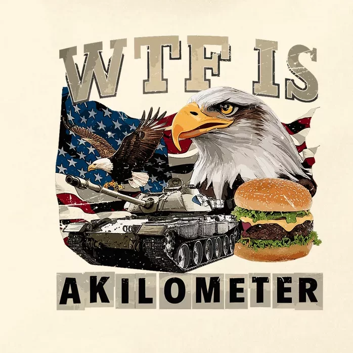 Wtf Is A Kilometer Eagle Badge American Signature Burger Zip Tote Bag