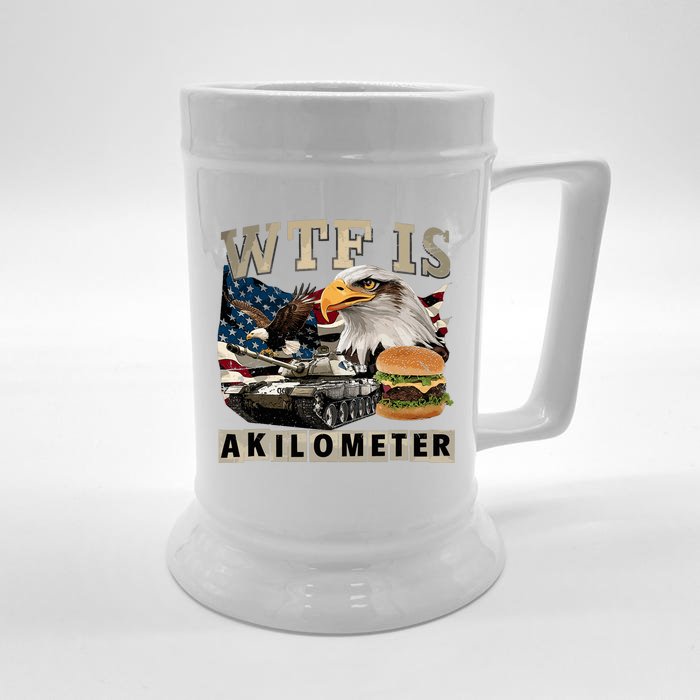 Wtf Is A Kilometer Eagle Badge American Signature Burger Front & Back Beer Stein