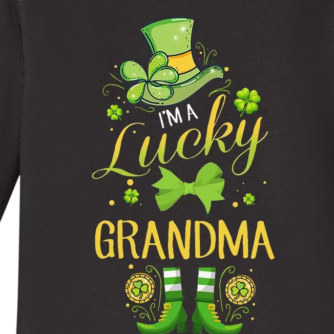 Womens I'm A Lucky Grandma St Patty's Day Gift For Grandmother Baby Long Sleeve Bodysuit