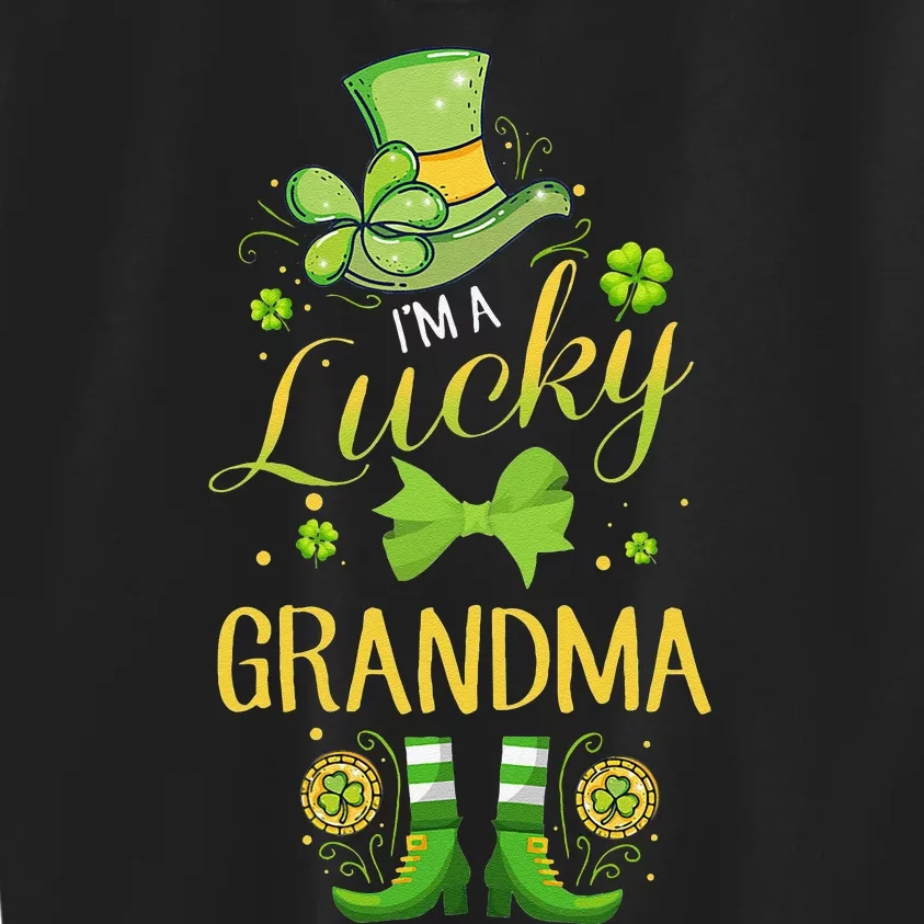 Womens I'm A Lucky Grandma St Patty's Day Gift For Grandmother Kids Sweatshirt