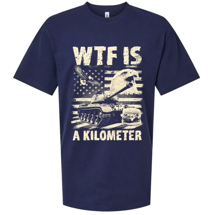 Wtf Is A Kilometer Eagle Badge American Signature Burger Vintage Design Sueded Cloud Jersey T-Shirt