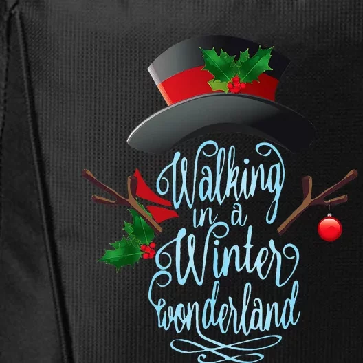 Walking in a Winter Wonderland  Snowman Christmas Holiday City Backpack