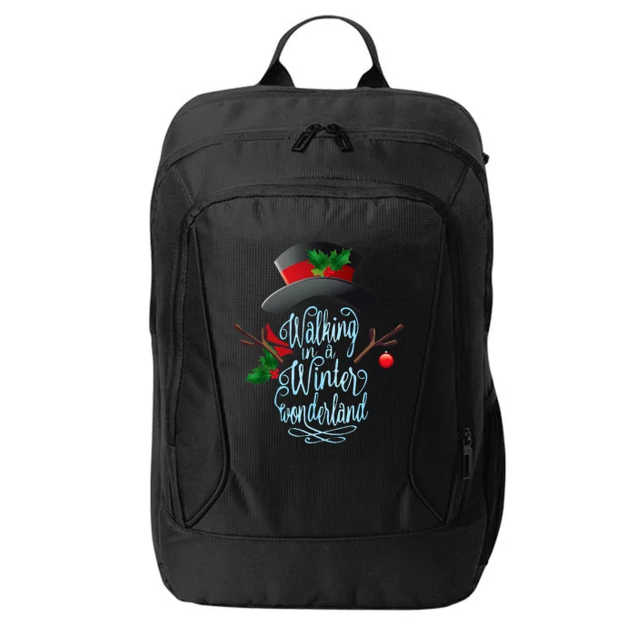 Walking in a Winter Wonderland  Snowman Christmas Holiday City Backpack