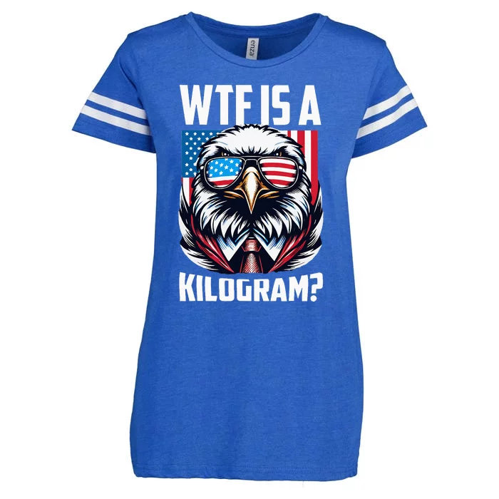 Wtf Is A Kilogram 4th Of July Patriotic Eagle Usa Flag Enza Ladies Jersey Football T-Shirt