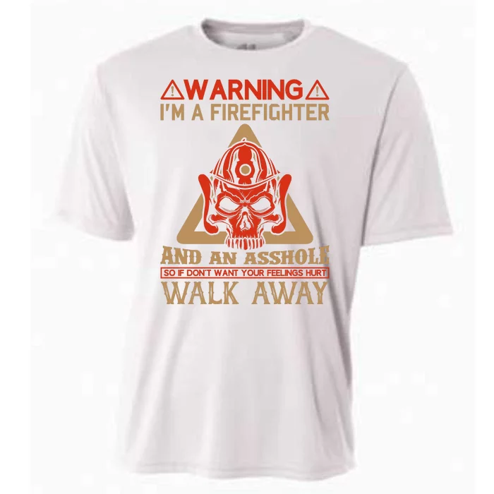 Warning I'm A Firefighter And An Asshole Cooling Performance Crew T-Shirt