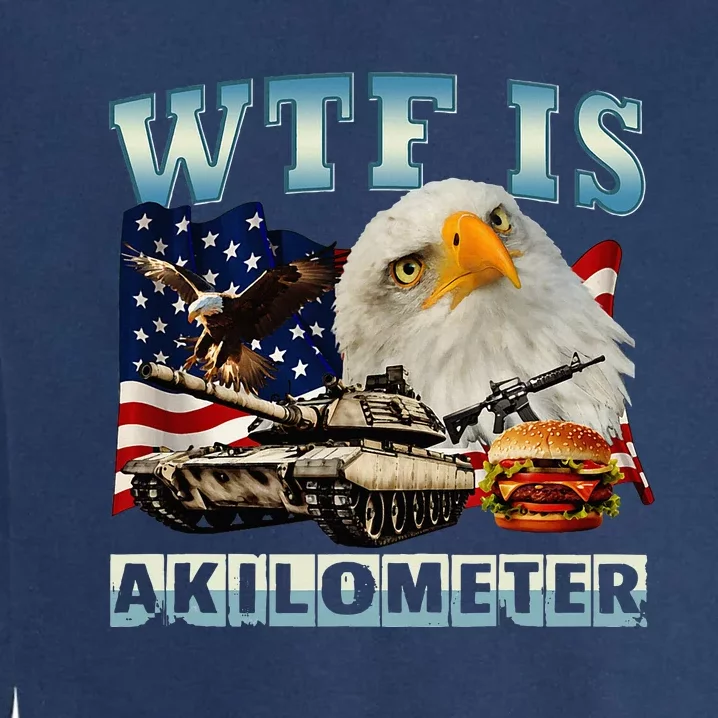 Wtf Is A Kilometer Eagle Badge American Signature Burger Garment-Dyed Sweatshirt