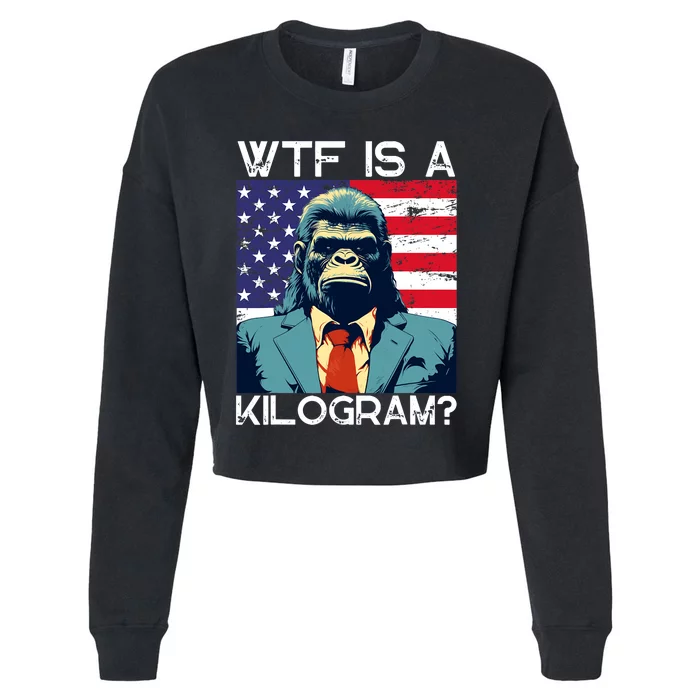 Wtf Is A Kilogram Bigfoot Political 4th Of July Usa Pride Cropped Pullover Crew