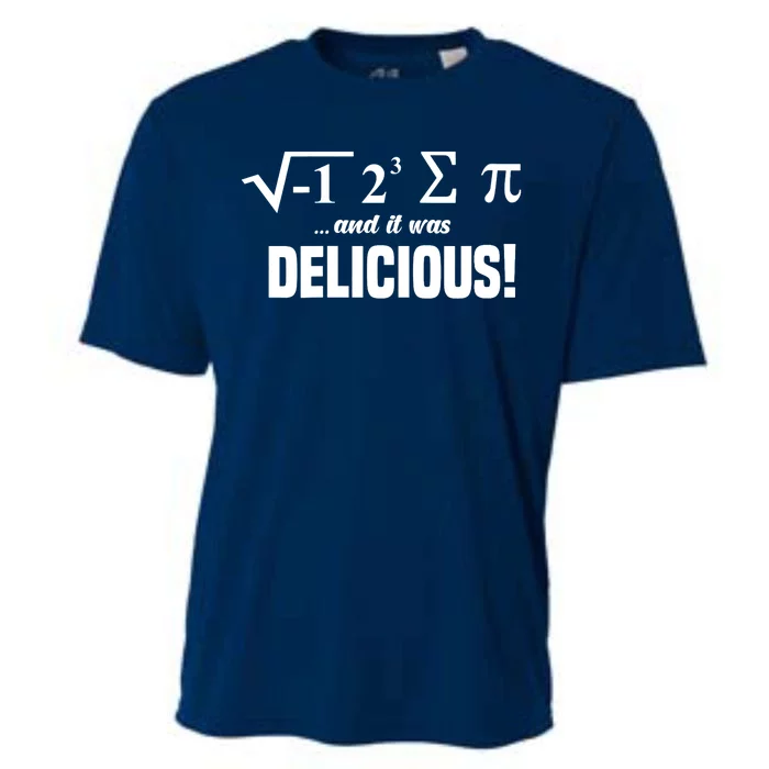 Wo I Ate Some Pie And It Was Delicious Funny Math Pun Pi Day V-Neck Cooling Performance Crew T-Shirt