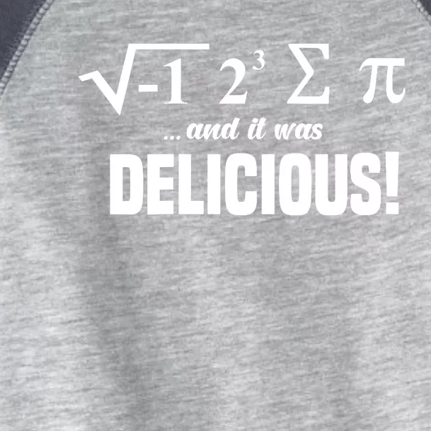 Wo I Ate Some Pie And It Was Delicious Funny Math Pun Pi Day V-Neck Toddler Fine Jersey T-Shirt