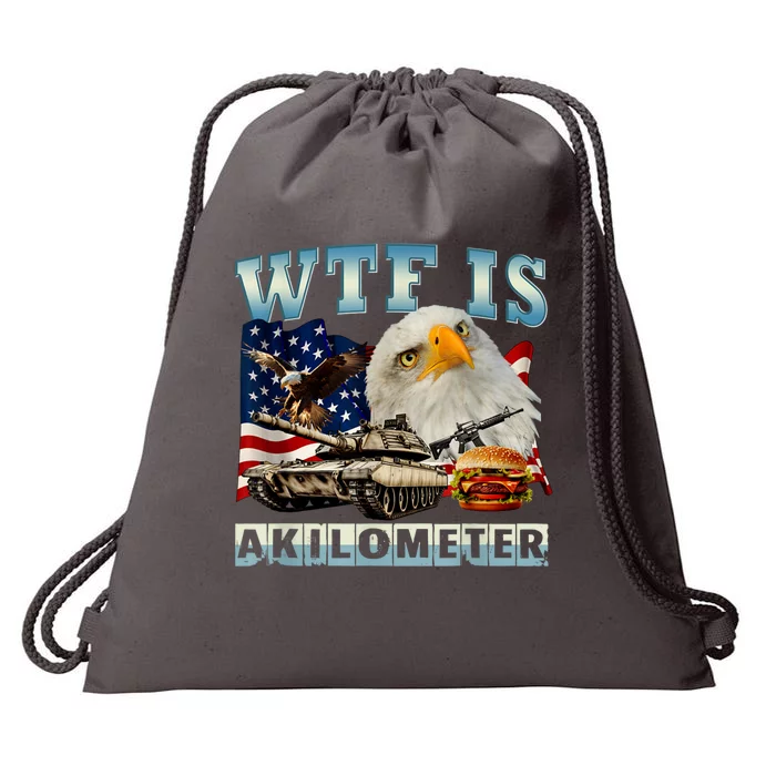 Wtf Is A Kilometer Eagle Badge American Signature Burger Drawstring Bag