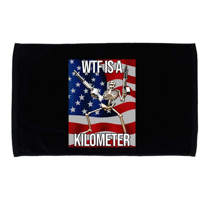 WTF Is A Kilometer American Skeleton Funny Microfiber Hand Towel