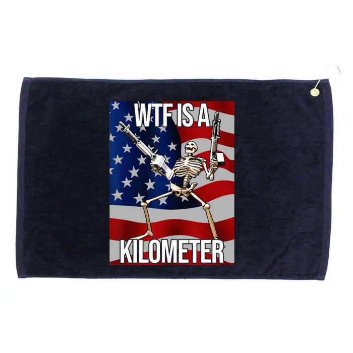 WTF Is A Kilometer American Skeleton Funny Grommeted Golf Towel