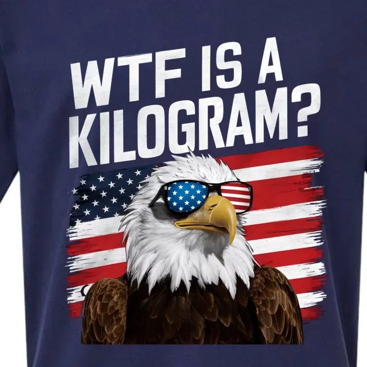 Wtf Is A Kilogram Funny 4th Of July Patriotic Eagle Usa Sueded Cloud Jersey T-Shirt