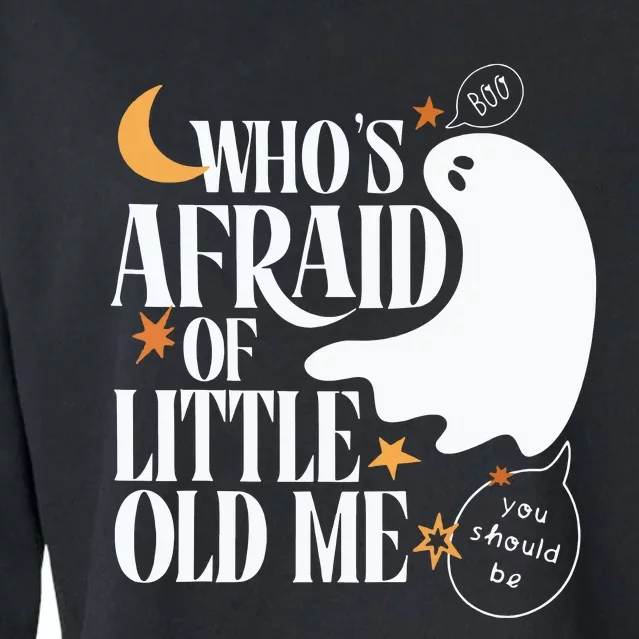 Who Is Afraid Of Me Boo Ghost Cute Halloween Cropped Pullover Crew