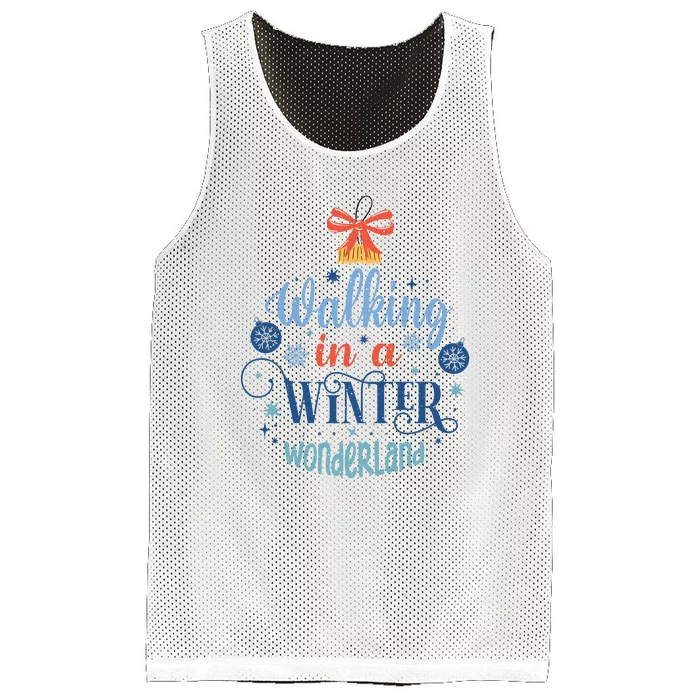 Walking In A Winter Wonderland Christmas Funny Xmas Holiday Gift Mesh Reversible Basketball Jersey Tank