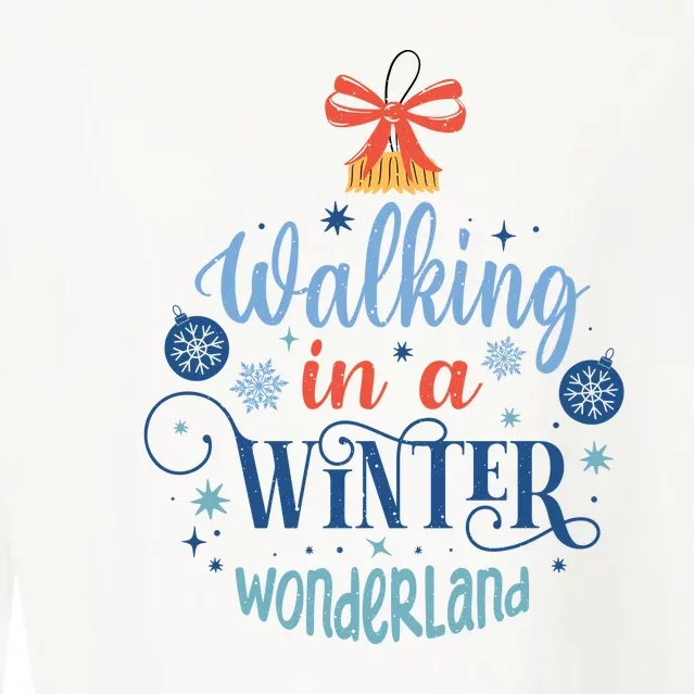 Walking In A Winter Wonderland Christmas Funny Xmas Holiday Gift Cropped Pullover Crew