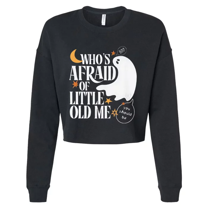 Who Is Afraid Of Me Boo Ghost Cute Halloween Cropped Pullover Crew