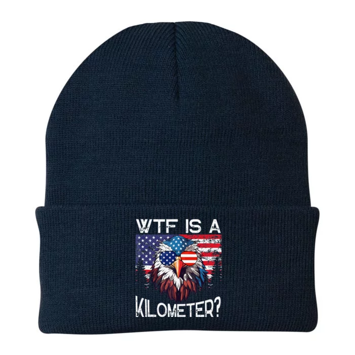 Wtf Is A Kilometer Eagle Political 4th Of July Usa Pride Top Knit Cap Winter Beanie