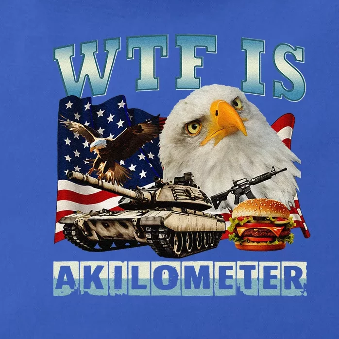 Wtf Is A Kilometer Eagle Badge American Signature Burger Zip Tote Bag