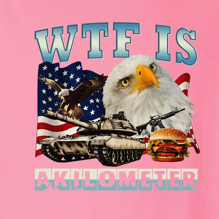 Wtf Is A Kilometer Eagle Badge American Signature Burger Toddler Long Sleeve Shirt