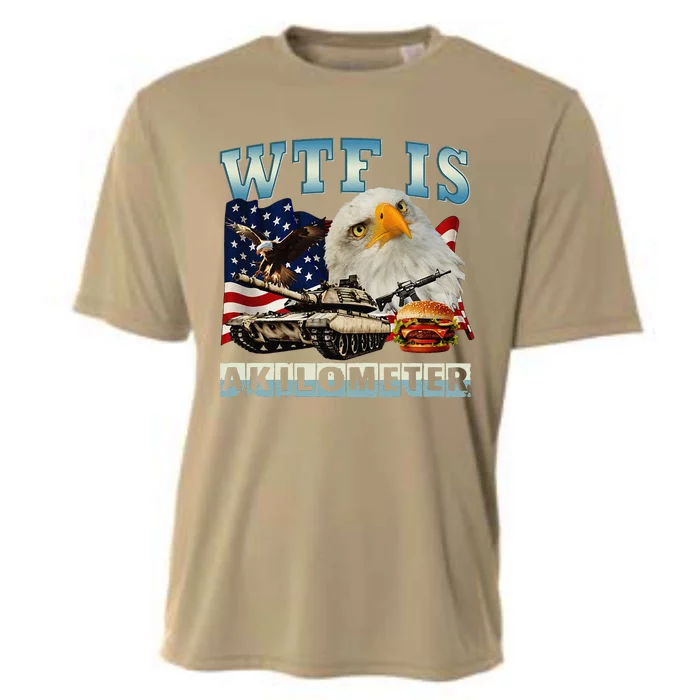 Wtf Is A Kilometer Eagle Badge American Signature Burger Cooling Performance Crew T-Shirt