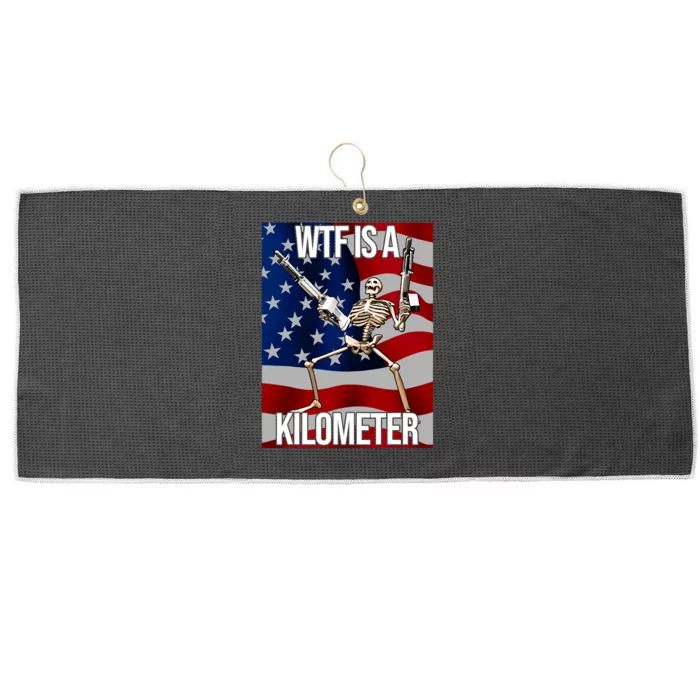 Wtf Is A Kilometer American Skeleton Funny Large Microfiber Waffle Golf Towel