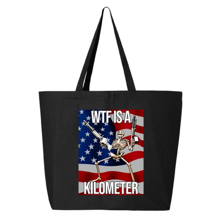 Wtf Is A Kilometer American Skeleton Funny 25L Jumbo Tote