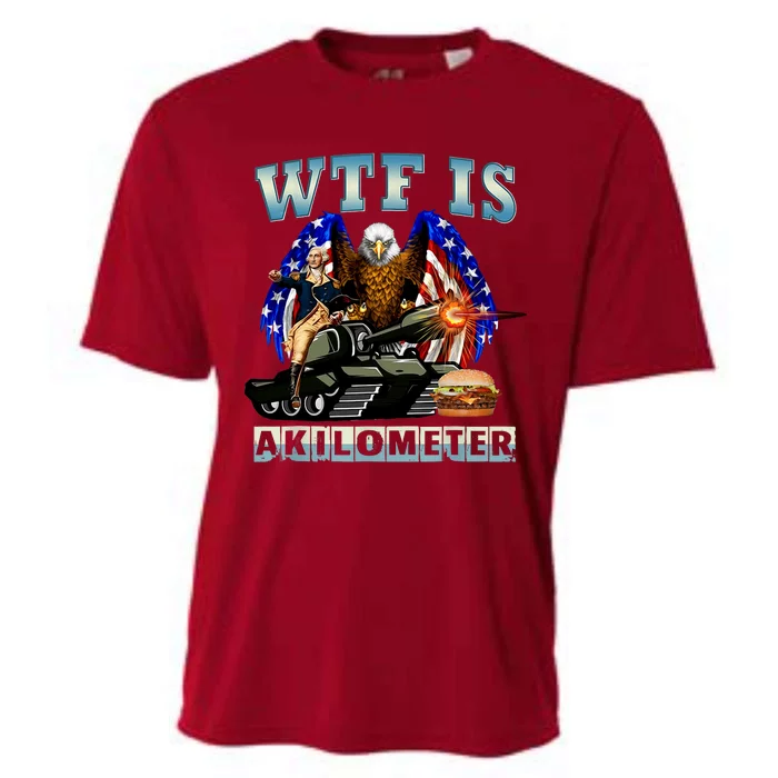 Wtf Is A Kilometer Eagle Badge American Signature Burger Cooling Performance Crew T-Shirt