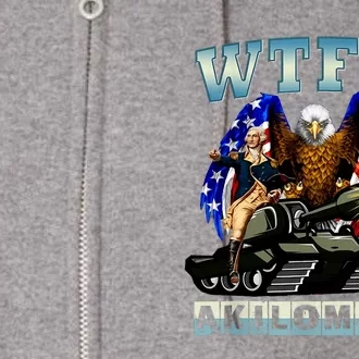 Wtf Is A Kilometer Eagle Badge American Signature Burger Full Zip Hoodie