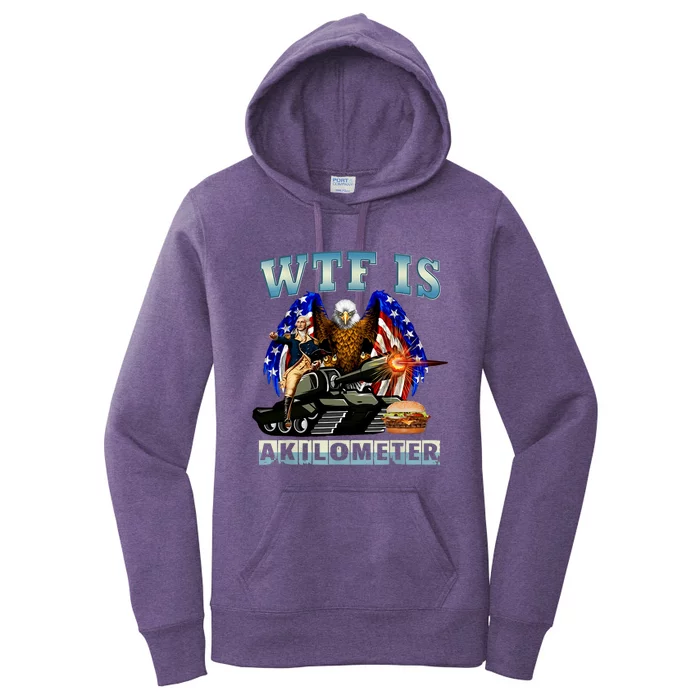 Wtf Is A Kilometer Eagle Badge American Signature Burger Women's Pullover Hoodie