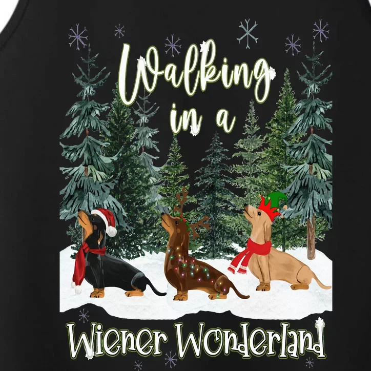 Walking In A Wiener Wonderland Dachshund Trio Performance Tank