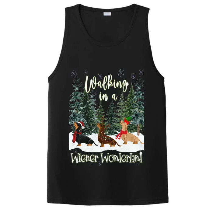 Walking In A Wiener Wonderland Dachshund Trio Performance Tank