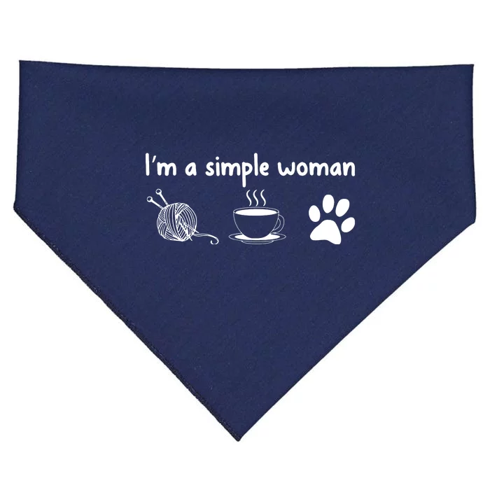 Womens Im A Simple Woman Knitting Gift For Knitters Christmas Gift USA-Made Doggie Bandana