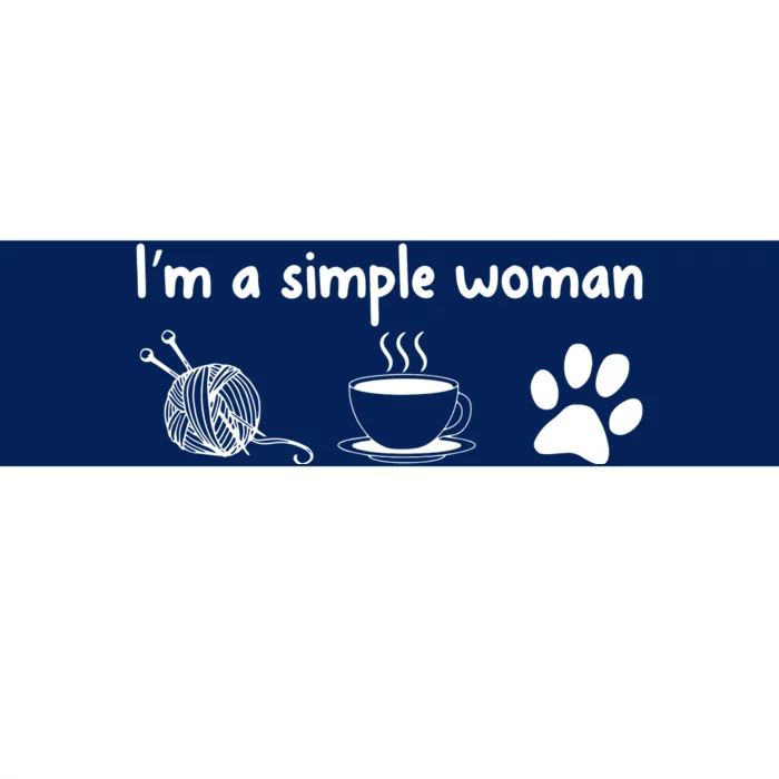 Womens Im A Simple Woman Knitting Gift For Knitters Christmas Gift Bumper Sticker