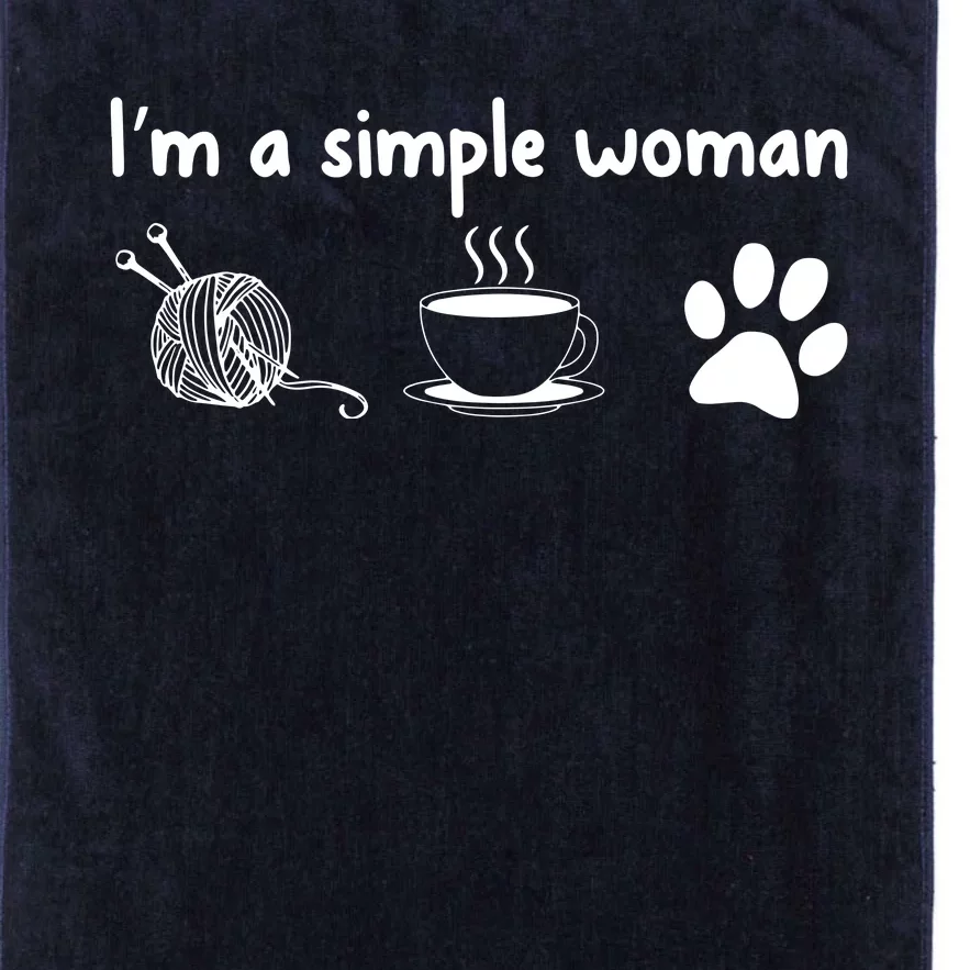 Womens Im A Simple Woman Knitting Gift For Knitters Christmas Gift Platinum Collection Golf Towel