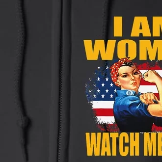 Woman I Am Woman Watch Me Vote Full Zip Hoodie