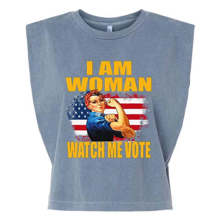 Woman I Am Woman Watch Me Vote Garment-Dyed Women's Muscle Tee