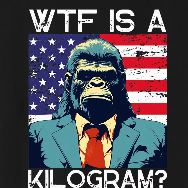 Wtf Is A Kilogram Bigfoot Political 4th Of July Usa Pride Women's Crop Top Tee