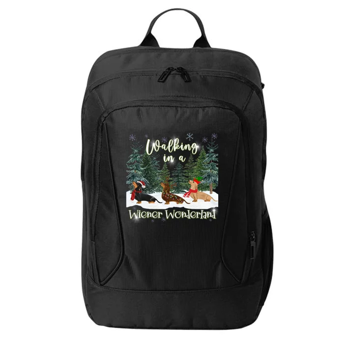 Walking In A Wiener Wonderland Dachshund Trio Cool Gift City Backpack