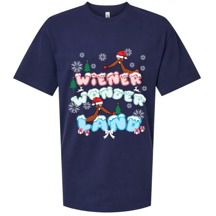 Walking In A Wiener Wonderland Dachshund Doxie Christmas Great Gift Sueded Cloud Jersey T-Shirt