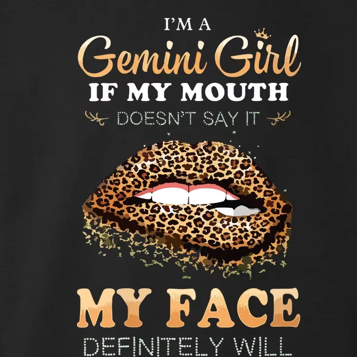 Womens Im A Gemini Girl Funny Leopard Printed Birthday VNeck Toddler Hoodie