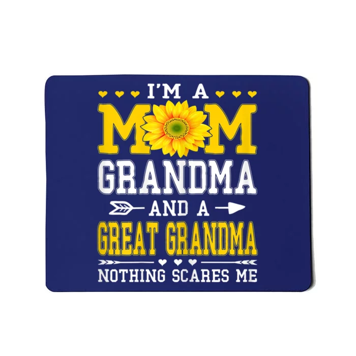 Womens I'm A Mom Grandma Great Grandma Mother's Day Sunflower Women Mousepad