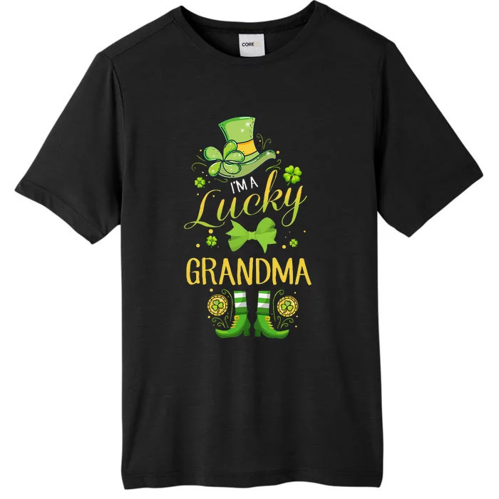 Womens I'm A Lucky Grandma St Patty's Day Gift For Grandmother ChromaSoft Performance T-Shirt